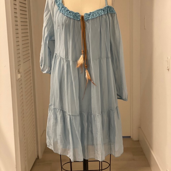 Flowy blue gypsy dress “from Italy” - Picture 6 of 6